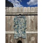 CHRISTINA Cardigan Floral Brown Blue Semi Sheer Medium Coverup Summer‎ Spring Photo 1