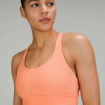 Lululemon Energy Longline Bra Ribbed Luxtreme Medium Support B–D Cup Sunny Coral Photo 0