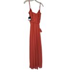 Mac Duggal NWT Flowy Faux Wrap Jumpsuit in Cinnamon Size M Photo 3
