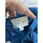 Line and Dot  Metallic Midi Dress Women's Blue M Photo 6