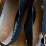 G.C. Shoes Women’s 8.5 Black Tan Cross Bank Pleather Chunky Platform Slingback Photo 6