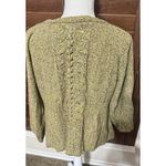 DKNY Vtg Y2K  Cardigan Sweater Sz XL Gold Ochre Button Front Cable Chunky Knit Photo 3