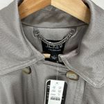 J.Crew Relaxed Trench Coat Satin Crepe Mid Length Silver Gray Insulated US 2 NWT Photo 8