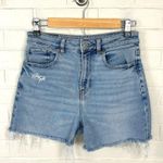 American Eagle Light Wash Mom Jean Shorts Size 2 Long Photo 0