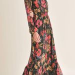 Sadie and Sage Among the Stars Surplice Maxi Dress -Black Multi Floral- Size Small Photo 0