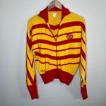 Adidas Carlo Gruber Womens Red Yellow Striped Full-Zip Knit Sweater Large Photo 12
