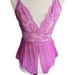 Gorgeous! Lilac Satin Lace Rose Negligee Open Crotch S Purple Photo 0