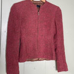 Akris  Silk Wool Boucle Tweed Jacket Blazer Pink Zip Front size 2‎ US Photo 0