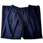Ralph Lauren Vintage 80s Navy Blue Wool Pleated Lined High Waist Trousers Sz 12 Photo 0