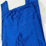 Ellie & Kate Scrunch Butt High Waisted Activewear Leggings Textured Womens Small Blue Photo 2