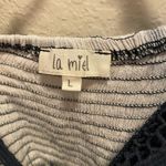 La Miel Navy Tie Dye Top With Lace Detail. Size L Photo 8