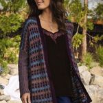 Soft Surroundings Multi-Color Textured Eirene Open Front Cardigan Sweater - L/XL Photo 1