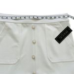 NYCC Ivory Pockets Enamel Buttons Flounce Hem Trumpet Skirt Size Medium NEW White Photo 7