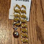 Open Edit Gold Chain Link Drop Style Asymmetrical Earrings Silver Ball Accent Photo 3