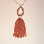 Universal Threads Universal Thread Gold Tone Boho Necklace with Orange Tassel Photo 5