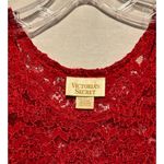 Victoria's Secret  Vintage Red Stretch Lace Top Cami Scallop Bottom Photo 2