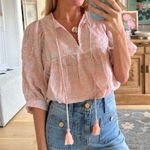 Marea Steph Blush Pink 3/4 Balloon Sleeves Slouchy Pullover Top Women’s Small Photo 0