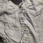 Maeve  Blue and White Striped Sleeveless Blouse Photo 2