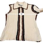 RTR Sea New York Riva Ribbed Embroidered Wool Collared Button Front Top Sz 8 Brown Photo 9