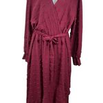 BTFBM Boho Maxi Dress XXL Burgundy Long Sleeve V Photo 1
