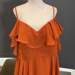 Women’s Orange Chiffon Prom Party Dress Corset Back Spaghetti Straps Size 16W Orange Photo 1