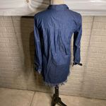 Blue Rain  Womens Blue Denim Chambray Raw Hem Shirt Dress‎ Size Medium Photo 3