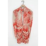 In The Style Lorna Luxe Balloon Sleeve Drape Mini Dress Pink Cream Women's 8 Photo 4