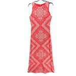 Eliza J Maxi Dress 4 Red Geo Bandana Print Sleeveless Stretch Jersey Feminine Photo 1