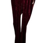 Hot Kiss Pull On Velvet Pant Wine Red L Photo 0