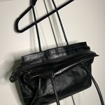 Vintage Michael Rome Made in Italy Croc Embossed Leather Tote Bag Black Photo 2