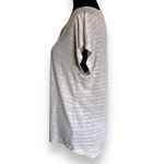 Old Navy Womens Top Size S Beige White Stripe Split Neck Knit Short Sleeve Photo 5