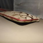 Coach Brown Red Signature Wristlet Clutch C Jacquard Satin Lining Zipper Closure Photo 10