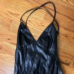 ZARA Black Faux Leather Slip Dress Photo 5