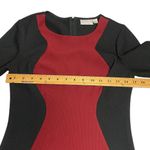 Bisou Bisou  Sz 4 Black Maroon Career Formal Dress Sheath Short Sleeve Stretch Photo 7