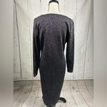 Jennifer Lopez Sparkling Charcoal Black Metallic Long Sleeve Sweater Dress Photo 1