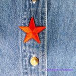 Vintage Luna Pier *stained" long sleeve jean shirt Independence Day, size M Blue Size M Photo 7