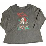 Woman Within  Gray Dear Santa Christmas Puppy Dog Long Sleeve Shirt Size 22/24 1X Photo 0