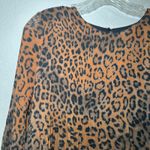ZARA TRF Collection Dress Leopard Print Pleated Long Sleeve Mini Brown L bold Photo 2