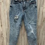Old Navy High-Waisted OG Straight Cut-Off Ankle Jeans Distressed Photo 0