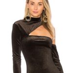Ále By Alessandra Metallic X Revolve Ana Dress Sz XS black gold cut our Photo 1