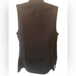 Chico's Chico’s Long Textured Black Vest Sz. 1/M Zipper Pockets Career Business Office Photo 5