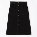 James Perse  Fresca Cotton 70s Skirt Black Photo 5