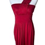 BCBGeneration  Red One Shoulder Jersey Drape And Tuck Dress Size Small Photo 0