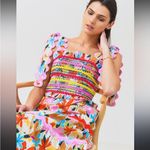 NWT CeliaB Nilsa Multicolor Ric Rac Shoulder Tie Midi Dress Size Large Red Photo 2