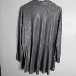 Susan Graver  Foil Print Cardigan Only 1X Open Front With Pockets Casual Holiday Photo 2