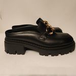 Free People  Lyra Link Loafer Mules Women’s Black & Gold Chain Size 9.5 /40 Photo 14