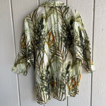 Caliban Italian Cotton Tropical Print Green Tunic Shirt Swim Coverup Size 44 Size L Photo 4