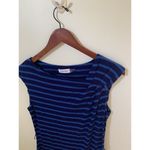Calvin Klein Size 8 Womans Dress Blue Striped Soft Comfy Knit Casual Work Photo 3