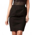 Loft NWT Ann Taylor  Dress Sz 12 Tall Black Eyelet Strapless Cocktail Party Dress Photo 0