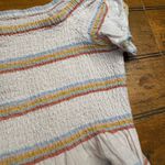 American Eagle  Outfitters Smocked Off The Shoulder Peplum Top Women's Size L G G Photo 2